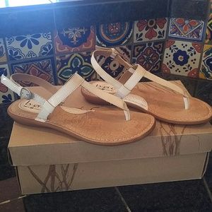 BOC Patent White Thong Sandals