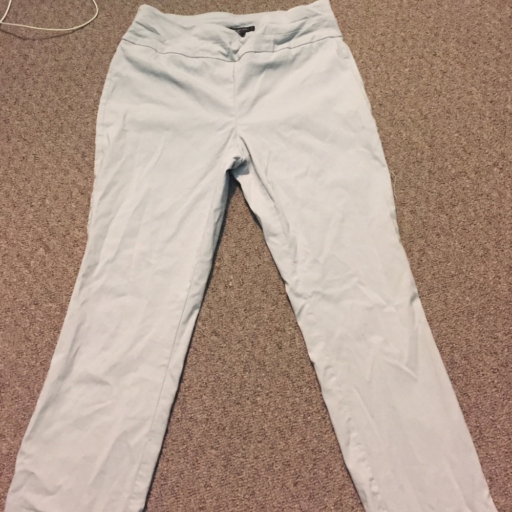 Grayish white stretch pants
