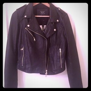 Black leather jacket