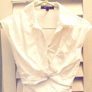 BCBG white short sleeve blouse