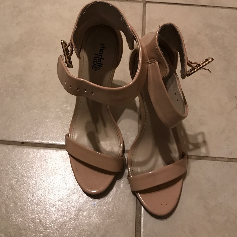 Nude strap heels