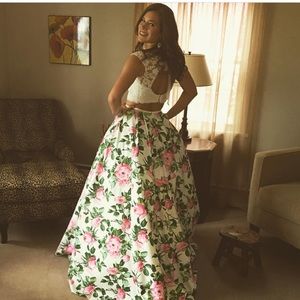 Sherri Hill 2 piece floral ball gown