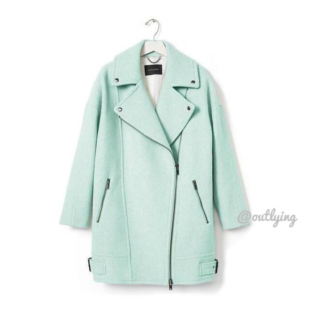LOWEST! BANANA REPUBLIC Wool Oversized Moto Coat - Picture 2 of 3