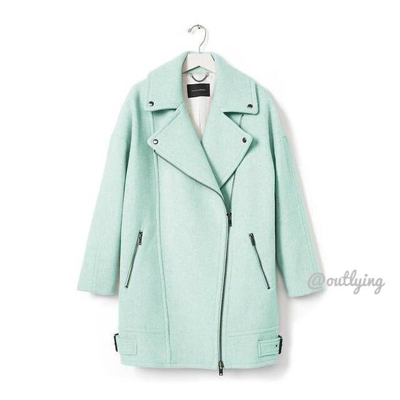 LOWEST! BANANA REPUBLIC Wool Oversized Moto Coat - Picture 2 of 3