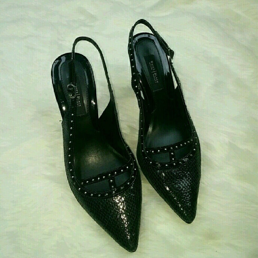 WHBM Sassy Reptile Sling Back Heels