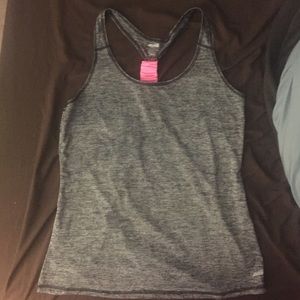 Medium grey with pink racerback Flare fit tank top