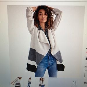 Madewell Meridian sweater-jacket in stripe