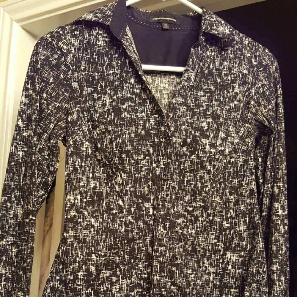 EXPRESS BLOUSE - BLK WHT XS