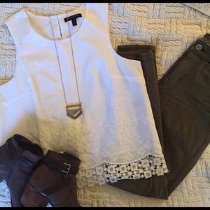 White tank with unique fringe