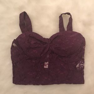 CLOSET CLOSEOUT Padded Purple crop top