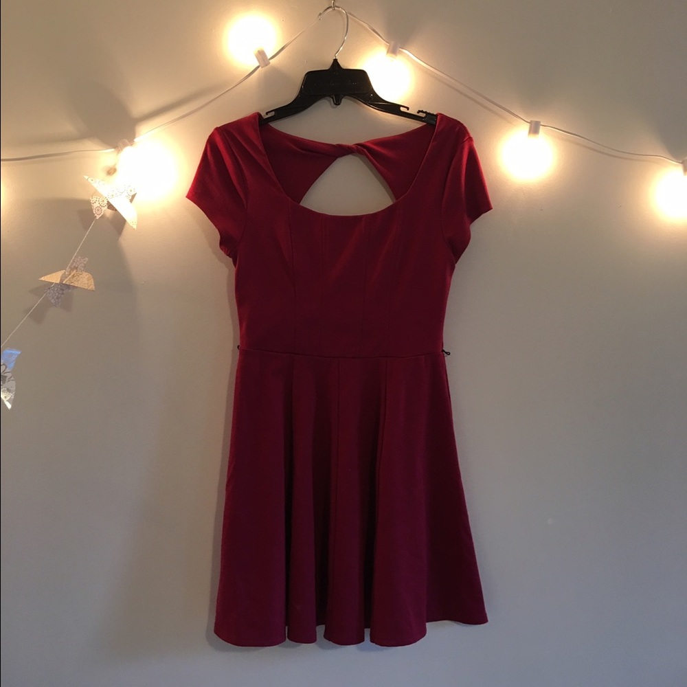Light maroon A-line dress