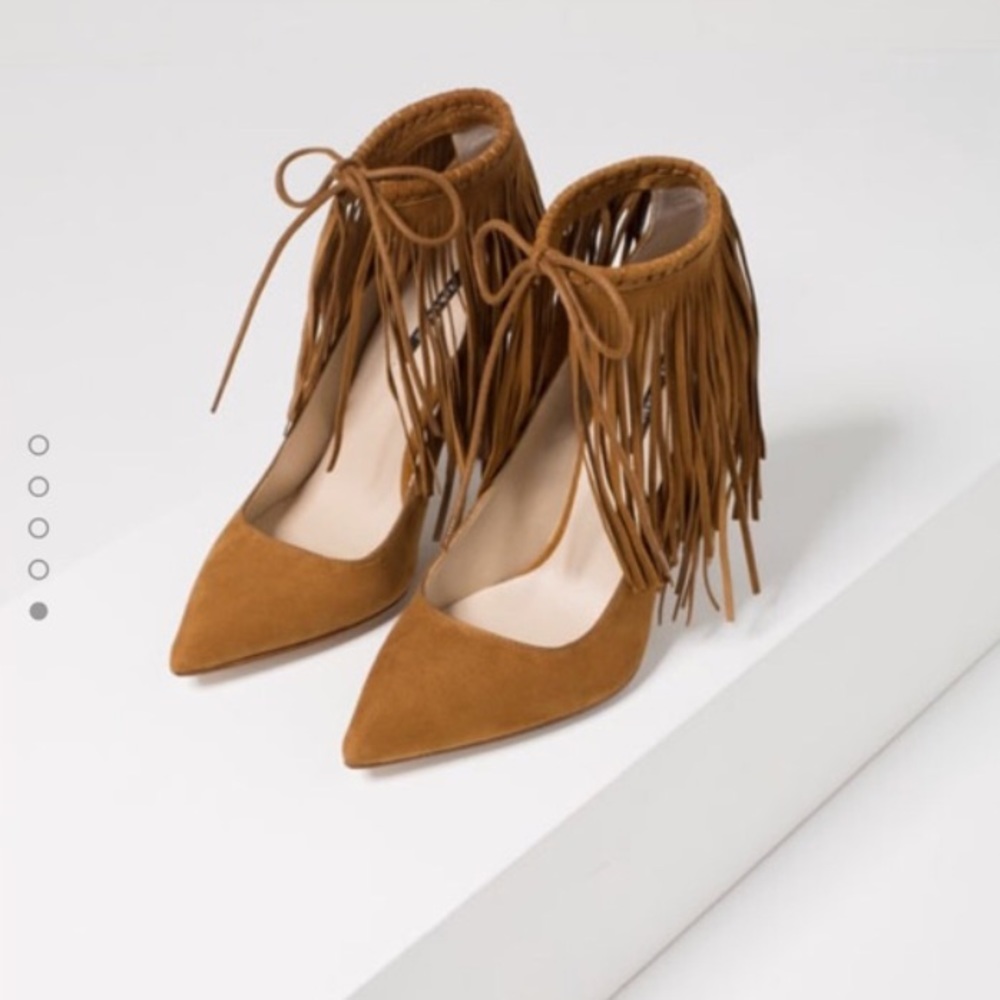 Zara fringe heels