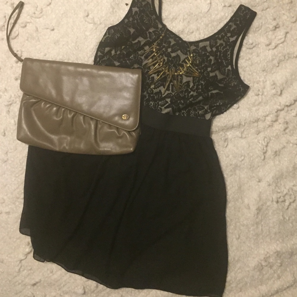 Black semi-lace dress