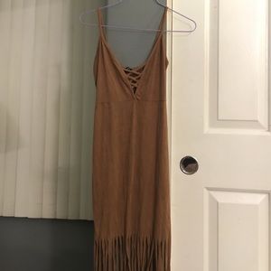 Stretchy Pocahontas fringe dress.