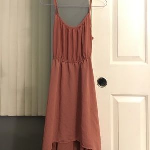 Pinkish red summer dress.