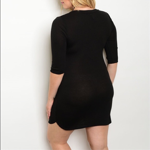 Plus Size 1X, 2X, 3X  Stretchy Black Dress! - Picture 2 of 2