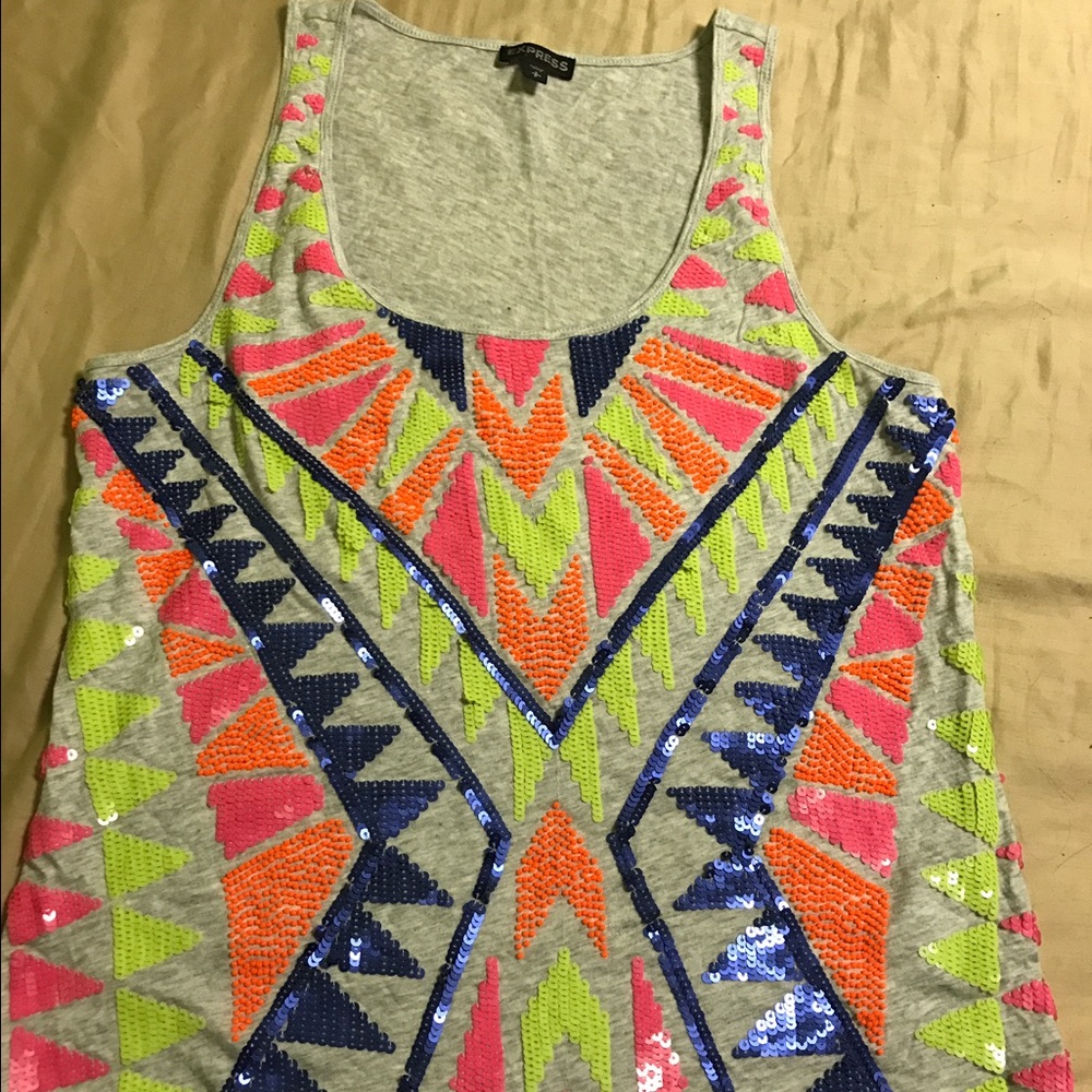 Express small sequined tank