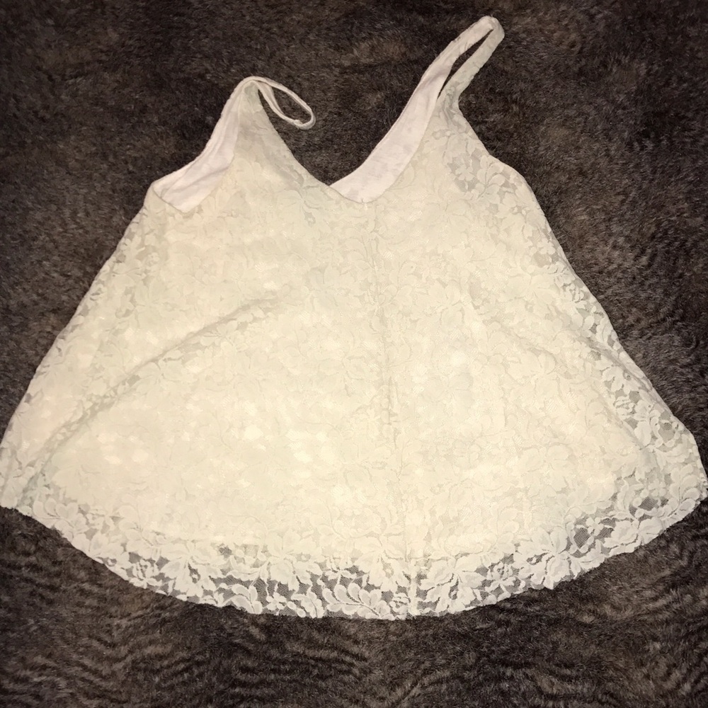 Cream lace tank