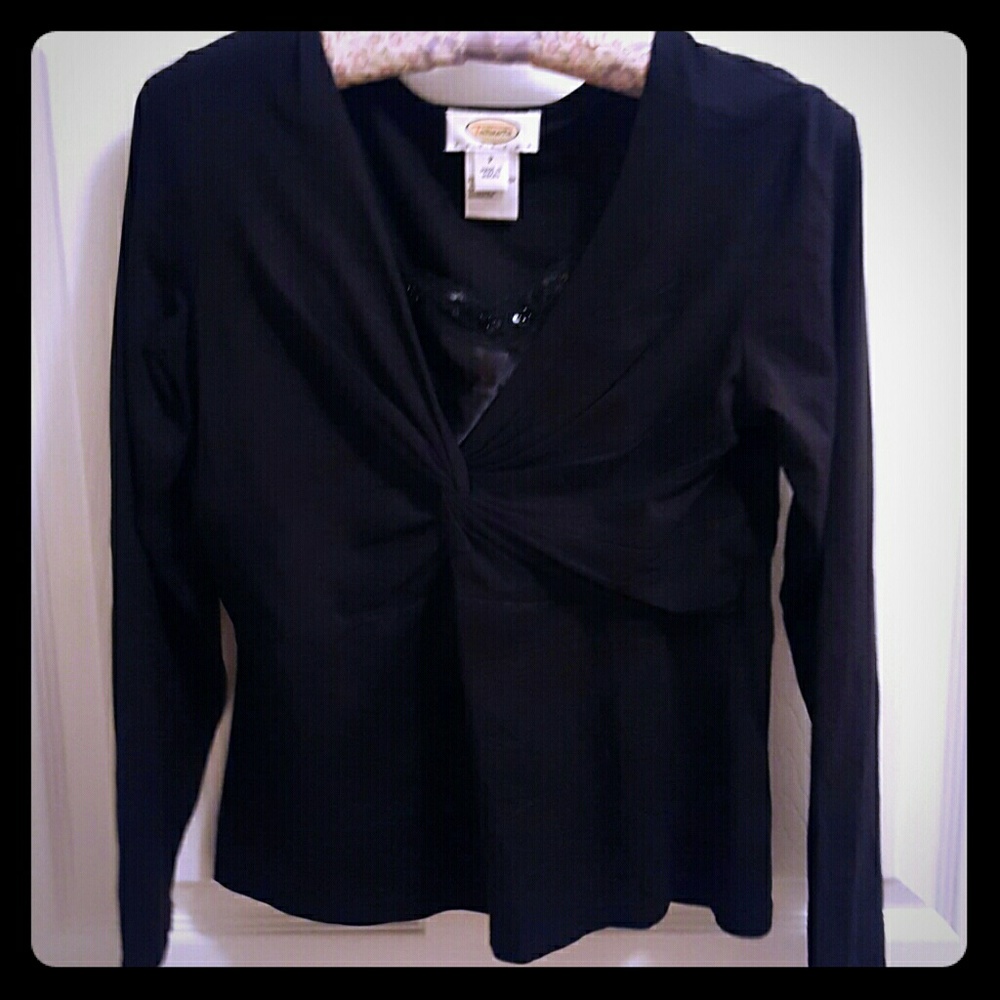 Talbots  petites black long sleeves shirt size S/P