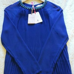 Ted Baker Beaded Neckline Pleated Top