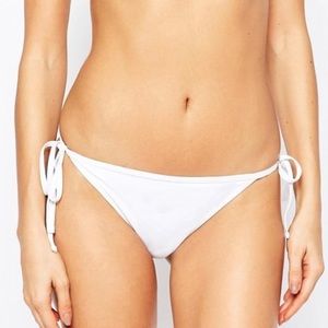 ASOS white side-tie bikini bottom sz S
