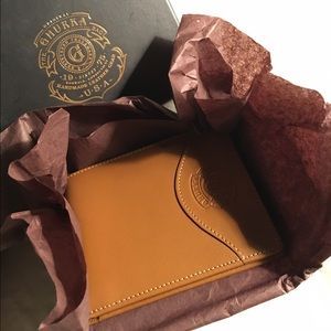 New with box Ghurka tan leather mens/unisex wallet