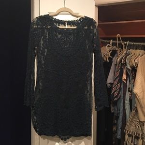 Free people green lace dress