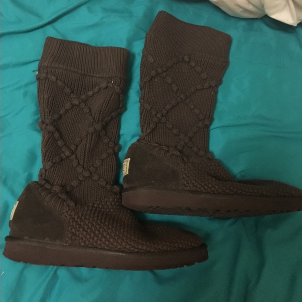 Brown crochet UGGs