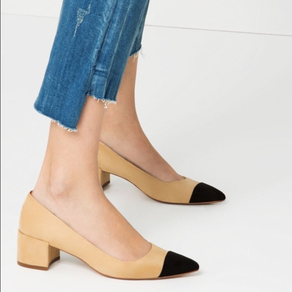 Zara Mid-Heels with Contrasting Toe Cap