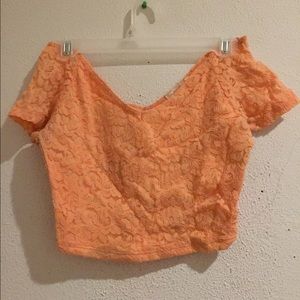 Floral lace crop top