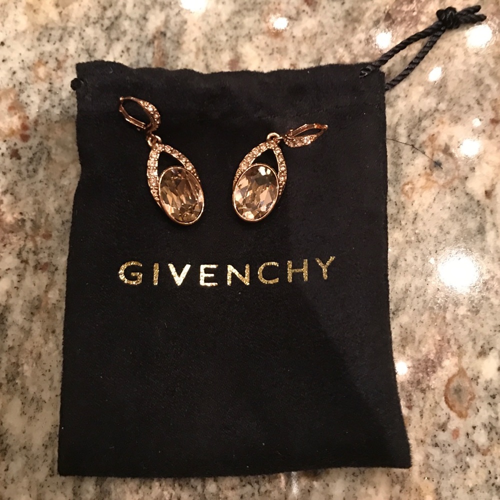 Givenchy rose gold Swarovski stone earrings