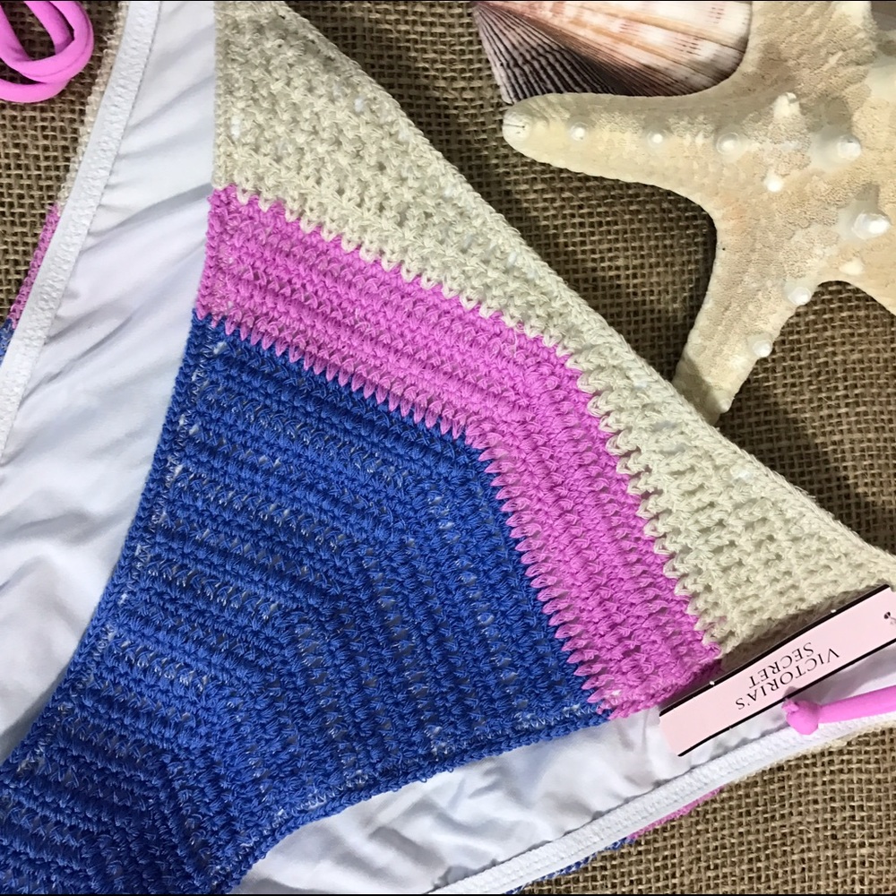 Victorias Secret Bikini Crochet String Bottom Swim - Picture 3 of 3