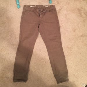 Madewell skinny skinny ankle fit green jeans