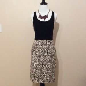 Snakeskin print pencil skirt with pockets