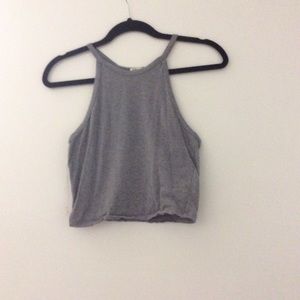 Gray halter crop top