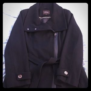 Cole Haan Signature Belted Asymmetrical Wool Coat