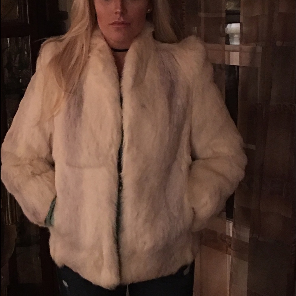 More pics of white rabbit fur coat