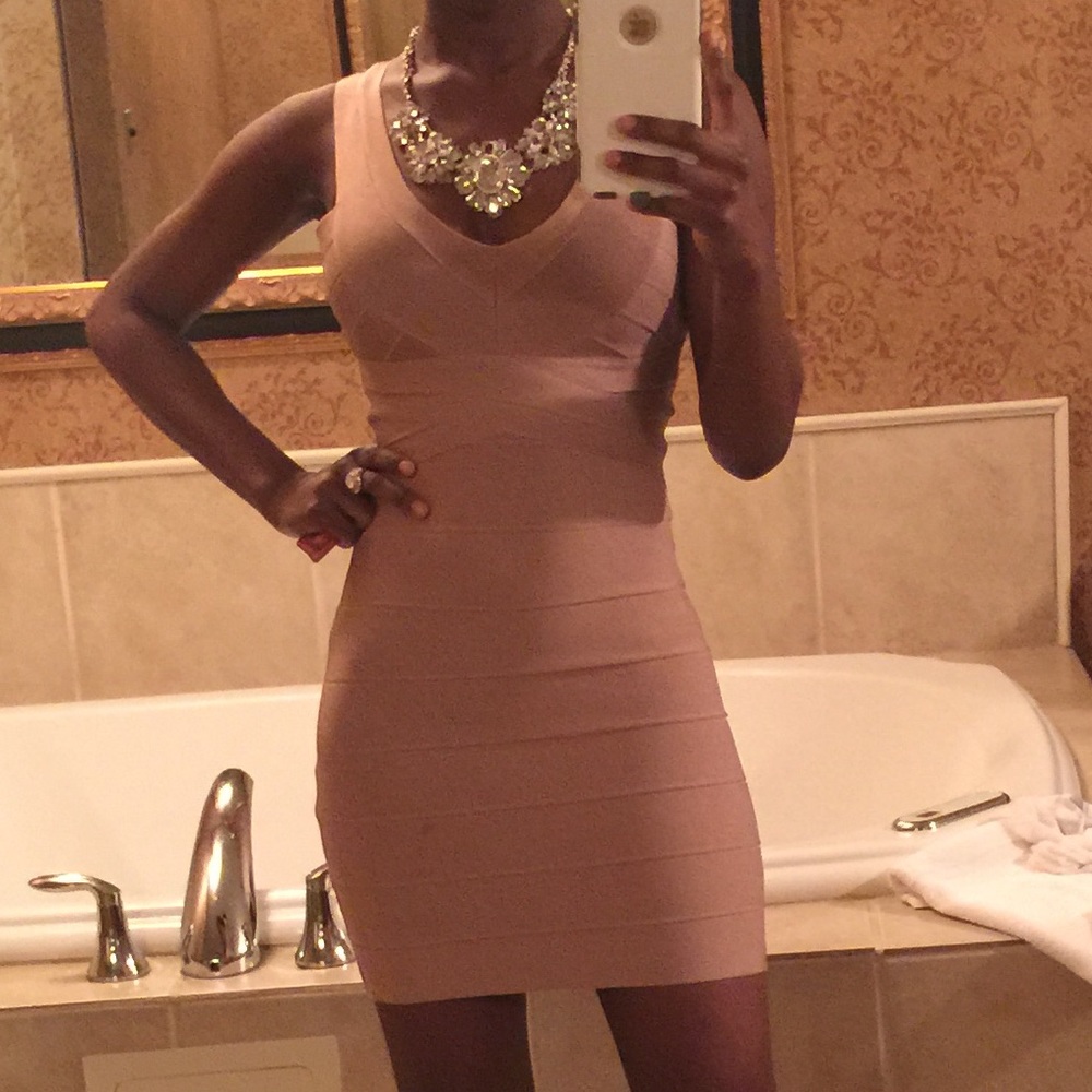 Bebe blush pink bandage dress