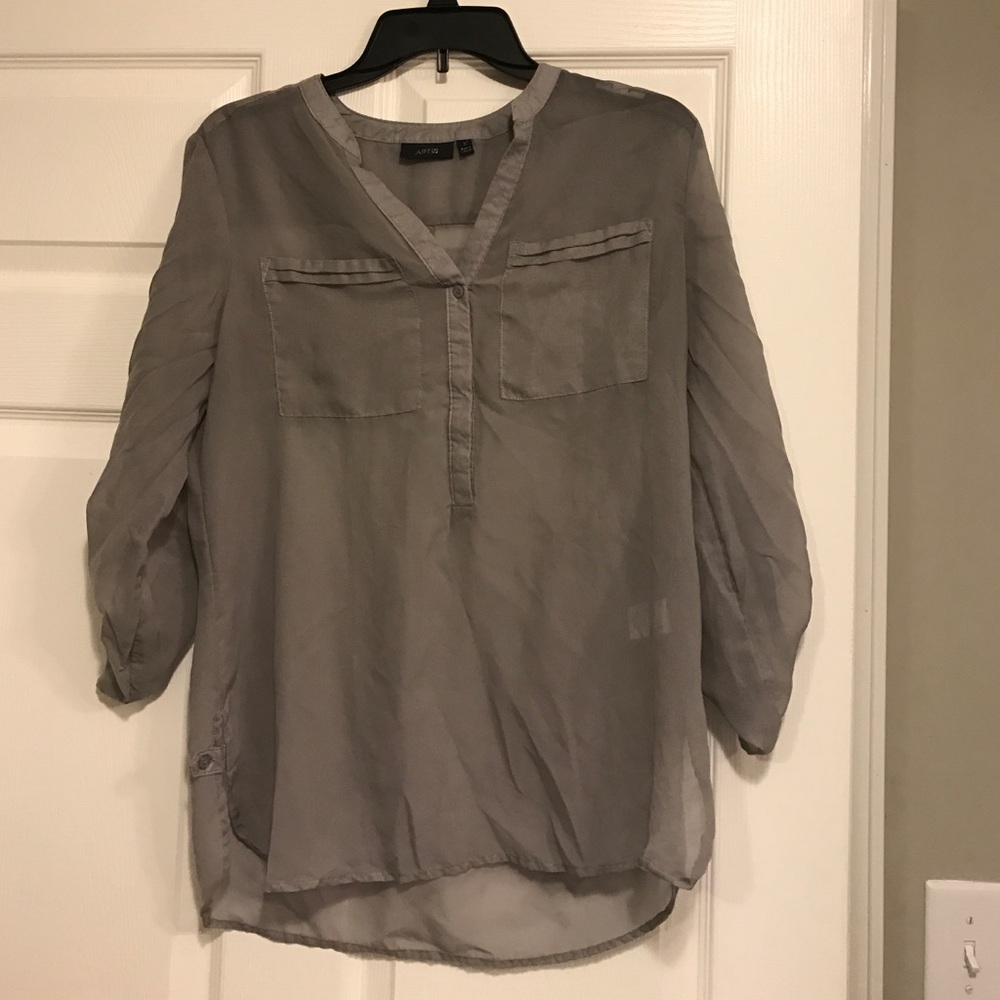 Sheer, long gray top