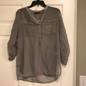 Sheer, long gray top