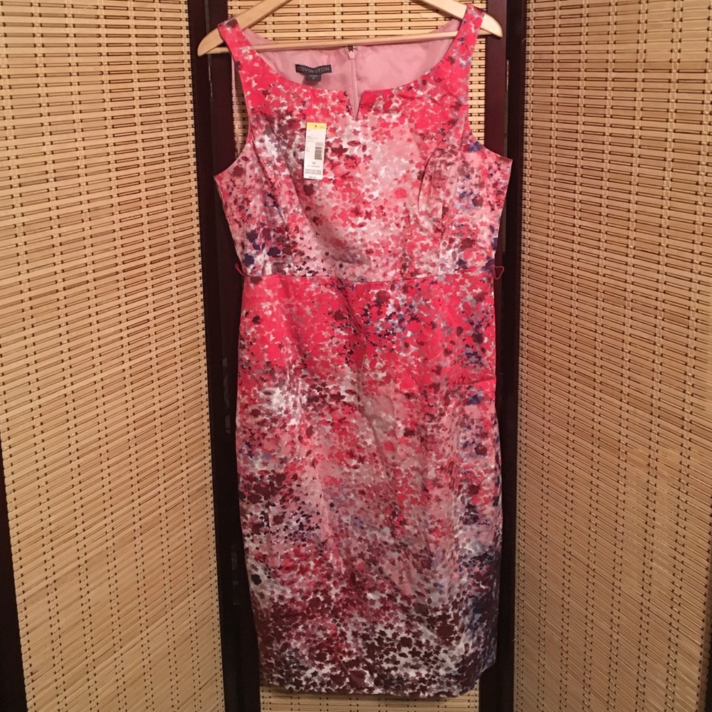 Covington flowers print dress pink size 12 NWT