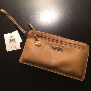 Calvin Klein large leather wristlet