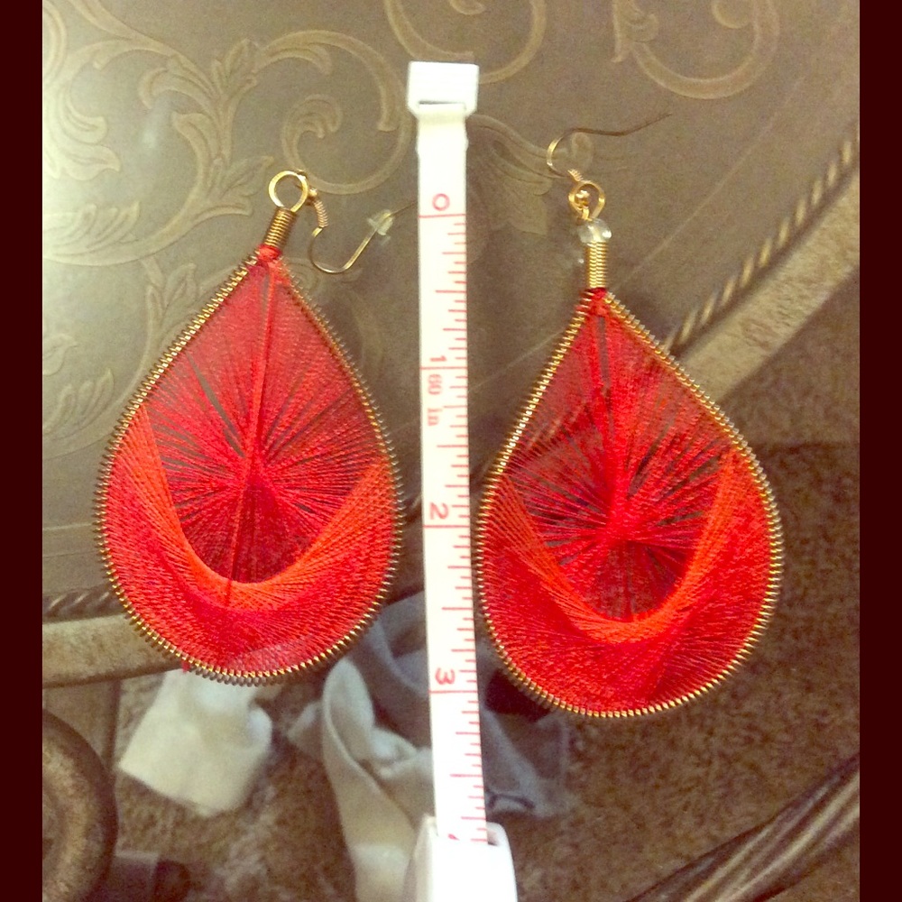 Hand Woven Pendant Red 🔥Earrings