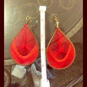 Hand Woven Pendant Red 🔥Earrings