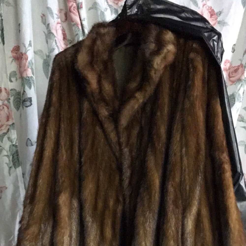Genuine Mink Brown 44 inches length coat.