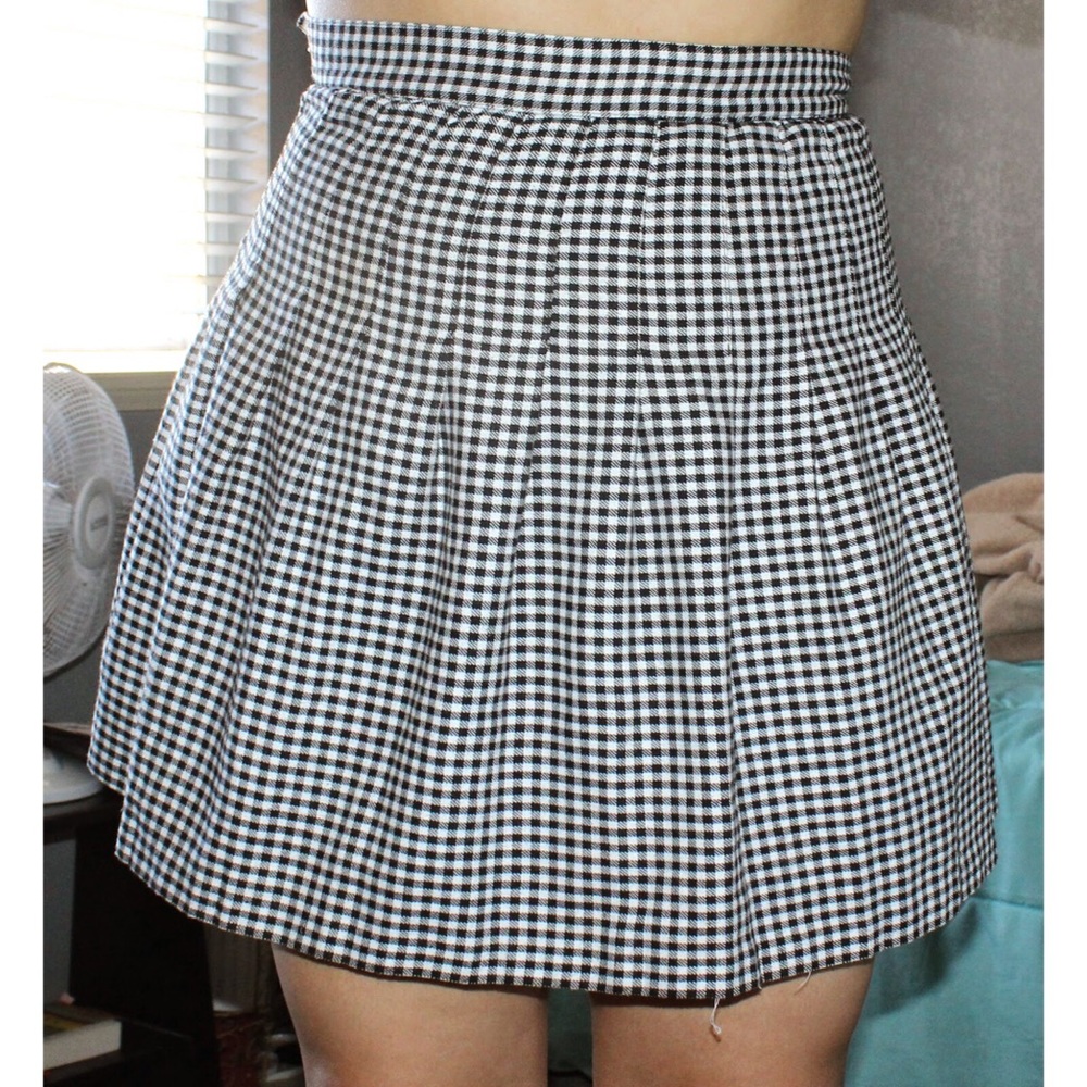 Vintage Plaid High Waisted Flare Skirt