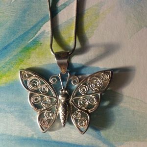 PRICE DROP 4 QUICK SALE! Sterling butterfly +chain