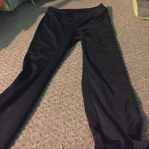 Black silky yoga pants