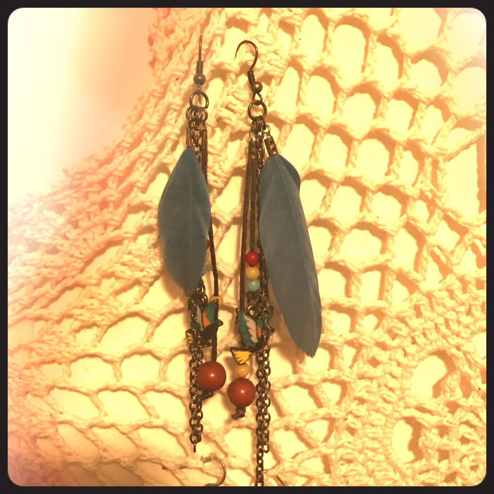 Feather Drop Earrings🦋