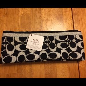 Black & Silver Coach Scarf